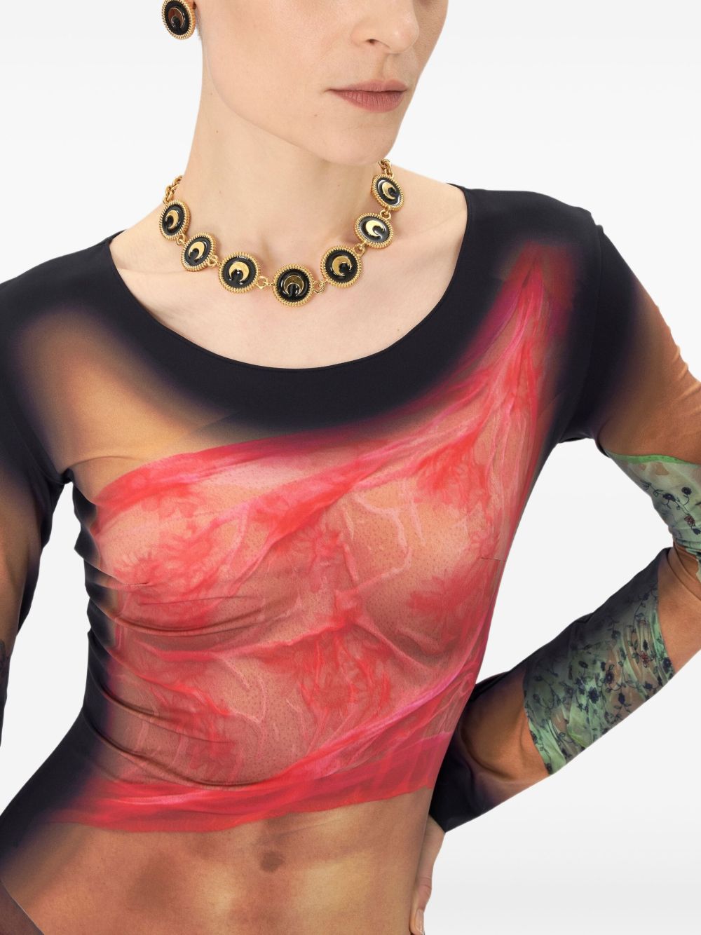 Marine Serre Draped Statue Long Jersey Dress Marine Serre