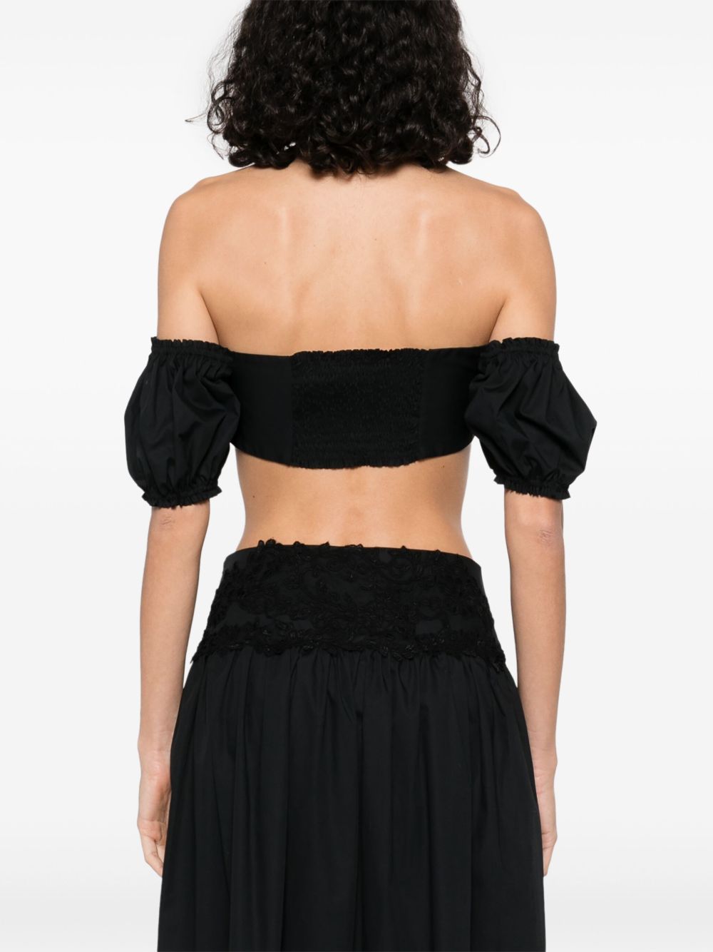 Ermanno Scervino Off-shoulder Lace detail cotton top Ermanno Scervino