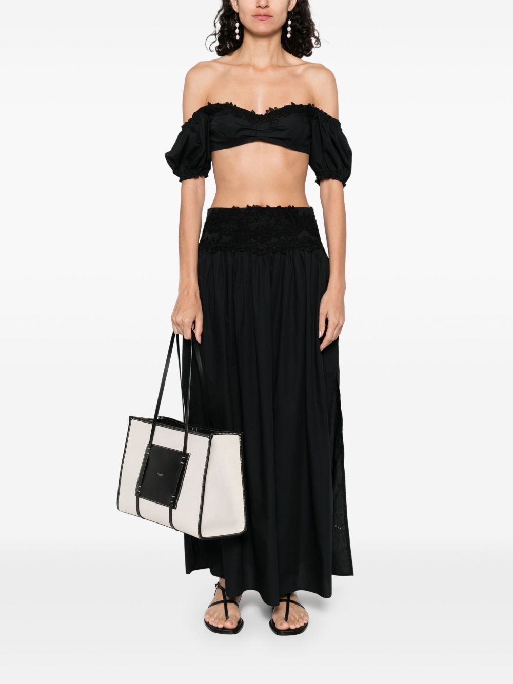 Ermanno Scervino Off-shoulder Lace detail cotton top Ermanno Scervino