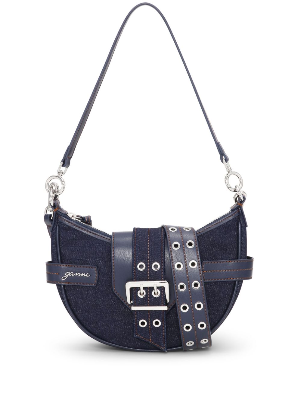 Ganni Buckle small denim cross-body bag Ganni