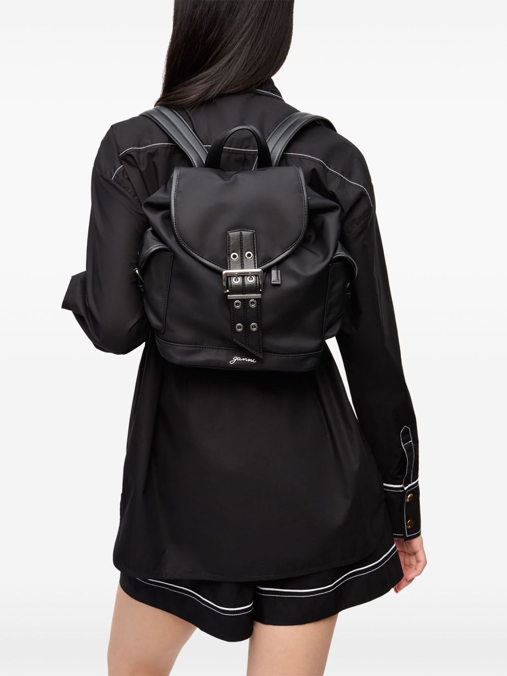 Ganni Bucky nylon small backpack Ganni