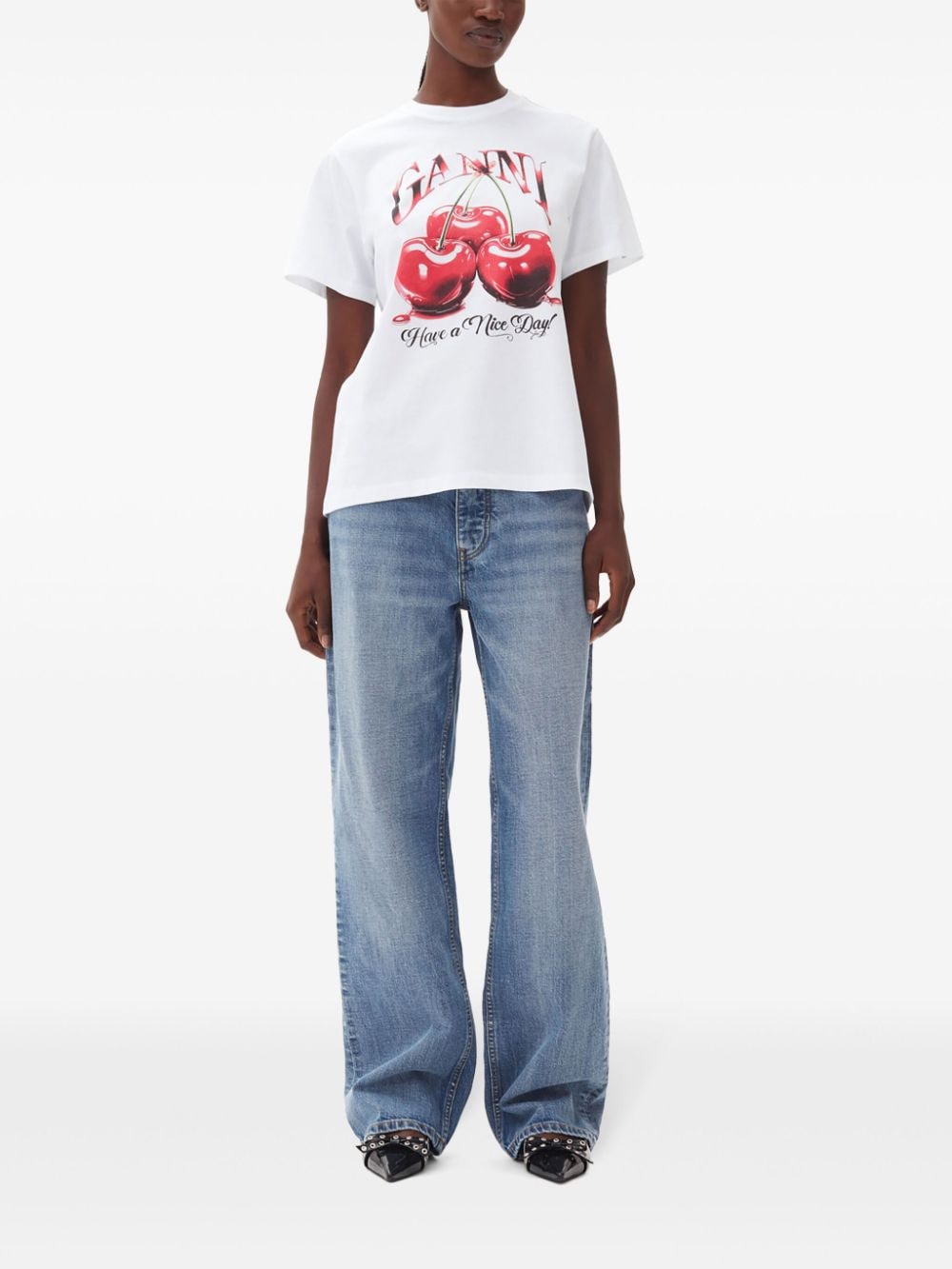 GANNI T-shirts and Polos White Ganni