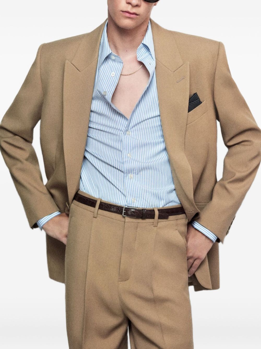 Saint Laurent Natural Blazer Structured Wool Saint Laurent