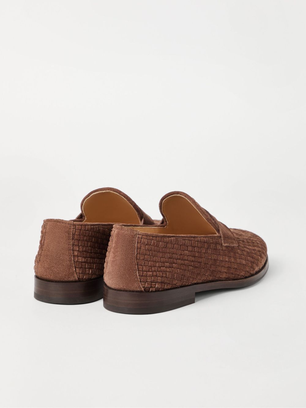Brunello Cucinelli Penny Loafer in woven suede Brunello Cucinelli