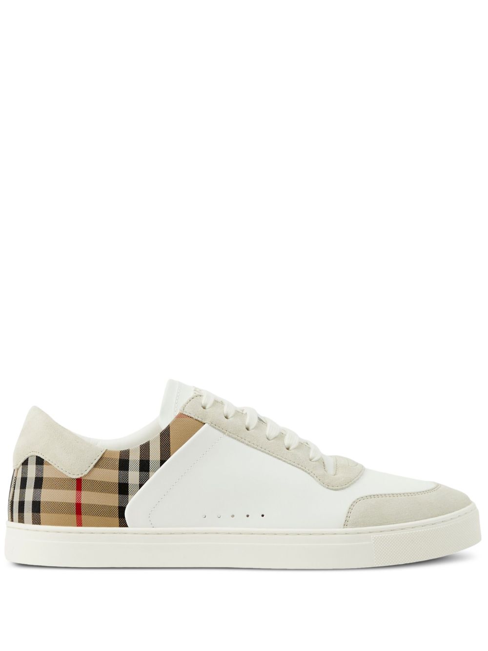 Burberry Leather, suede and check sneakers Burberry