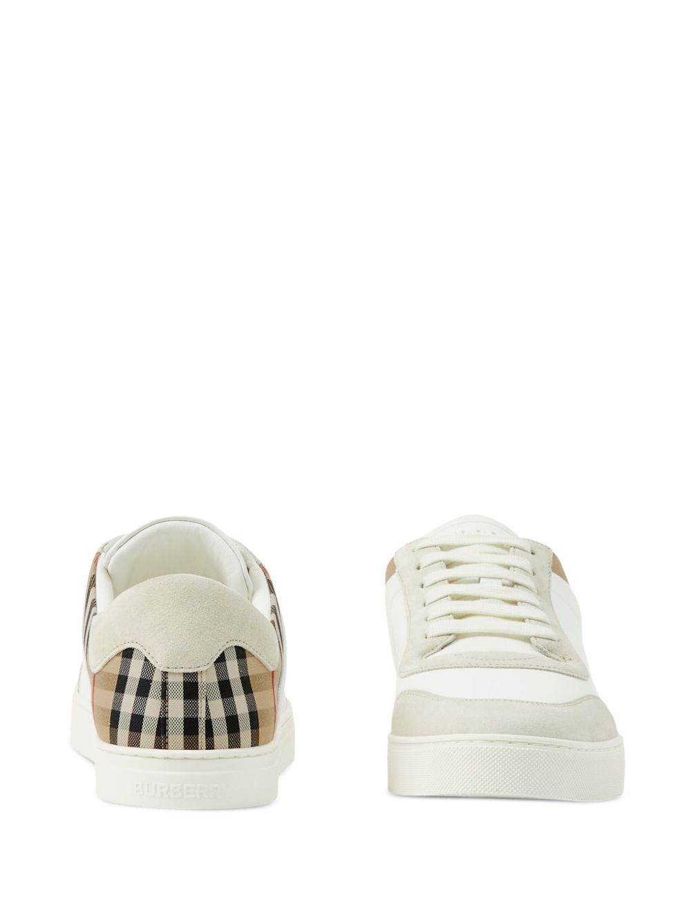 Burberry Leather, suede and check sneakers Burberry