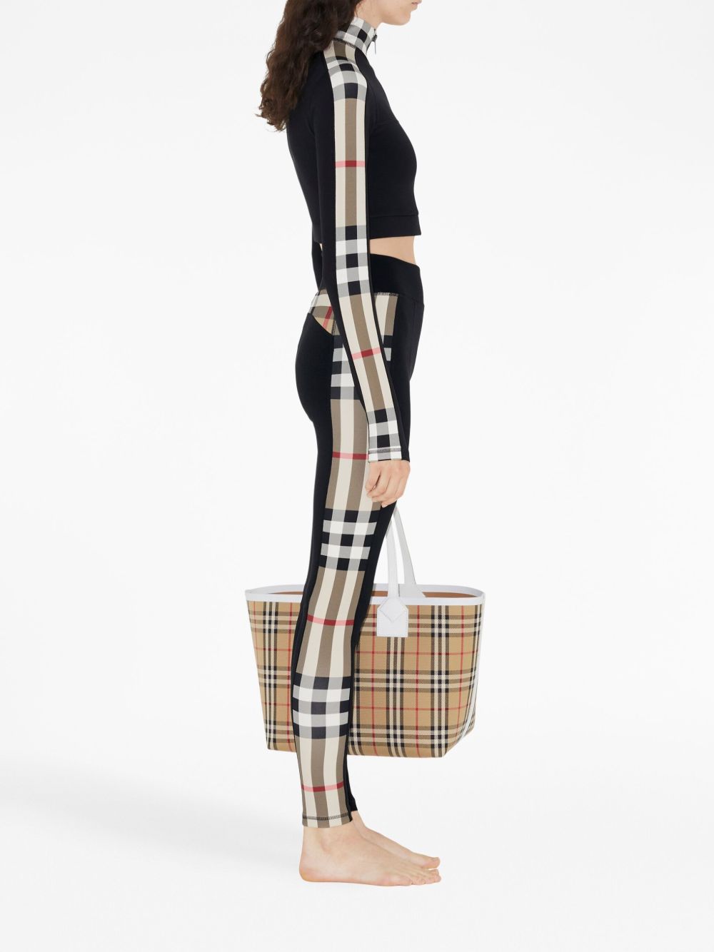 Burberry Stretch jersey leggings with Check finishes Burberry