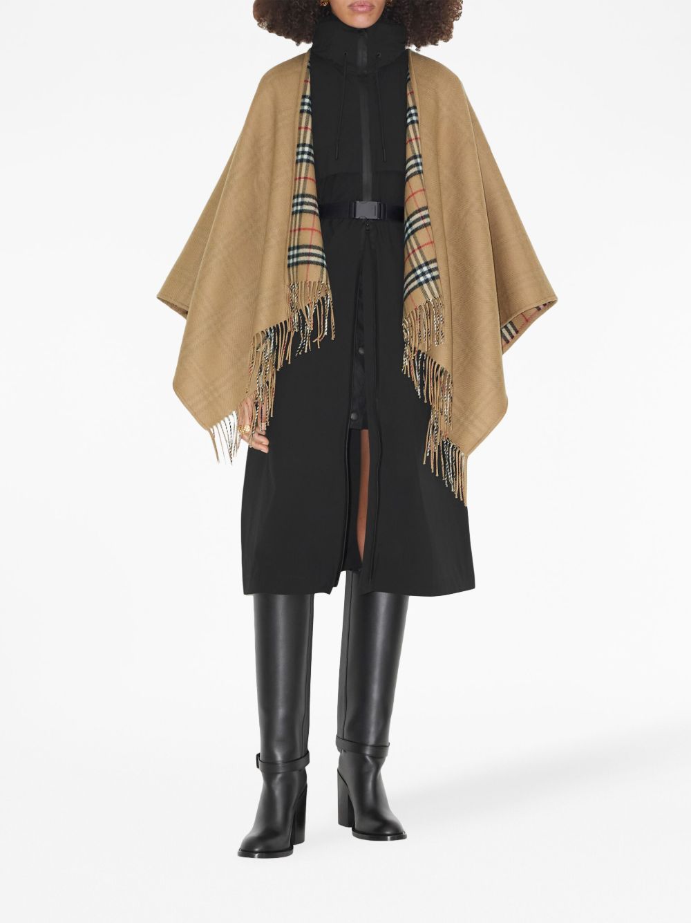 Burberry Reversible Check Wool Cape Burberry