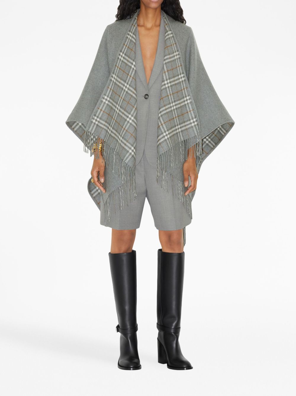 Burberry Vintage Check Reversible Wool Cape Burberry