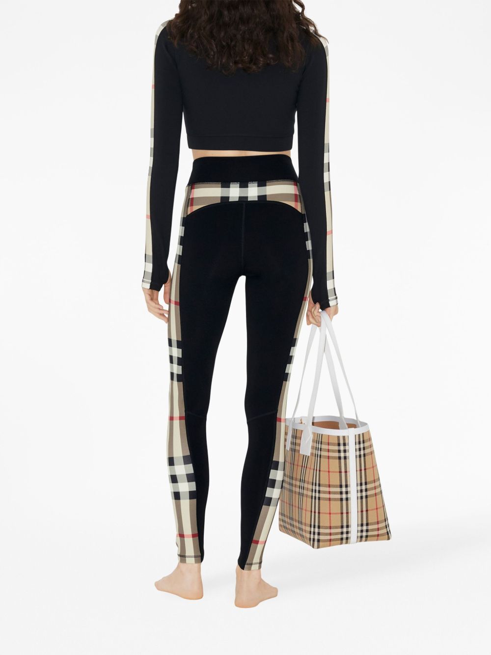 Burberry Stretch jersey cropped sweater with check trim Burberry
