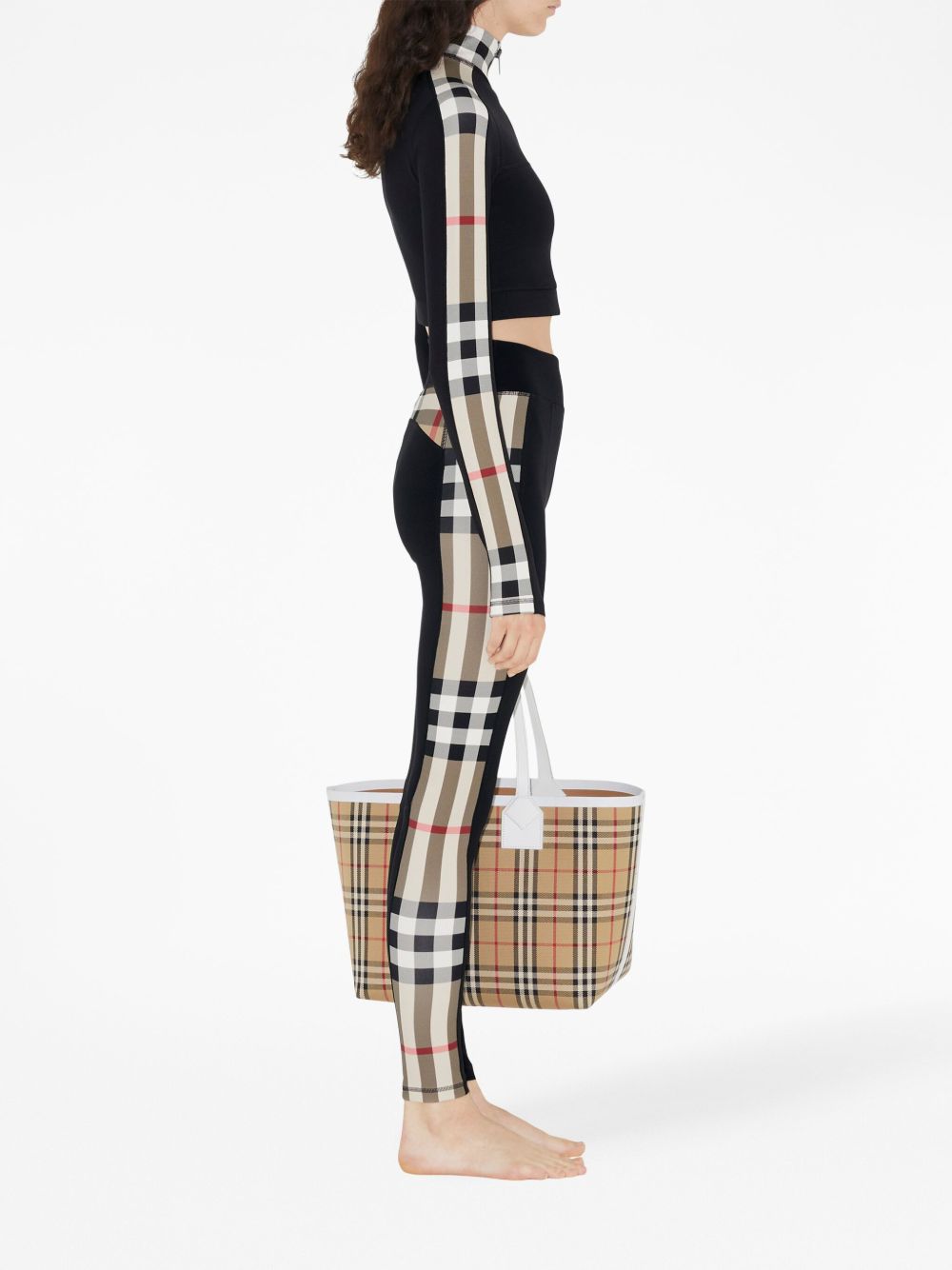 Burberry Stretch jersey cropped sweater with check trim Burberry