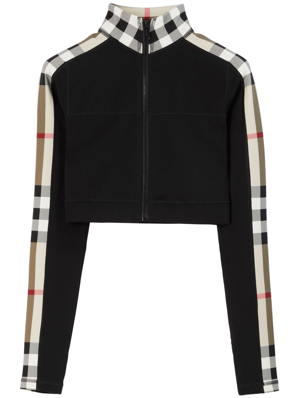 Burberry Stretch jersey cropped sweater with check trim Burberry