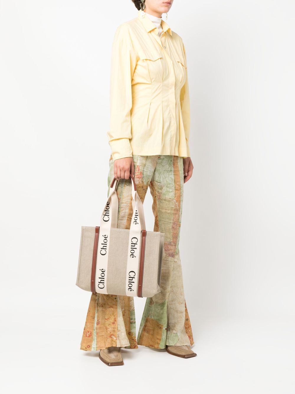 Chloé Woody canvas medium tote bag Chloé