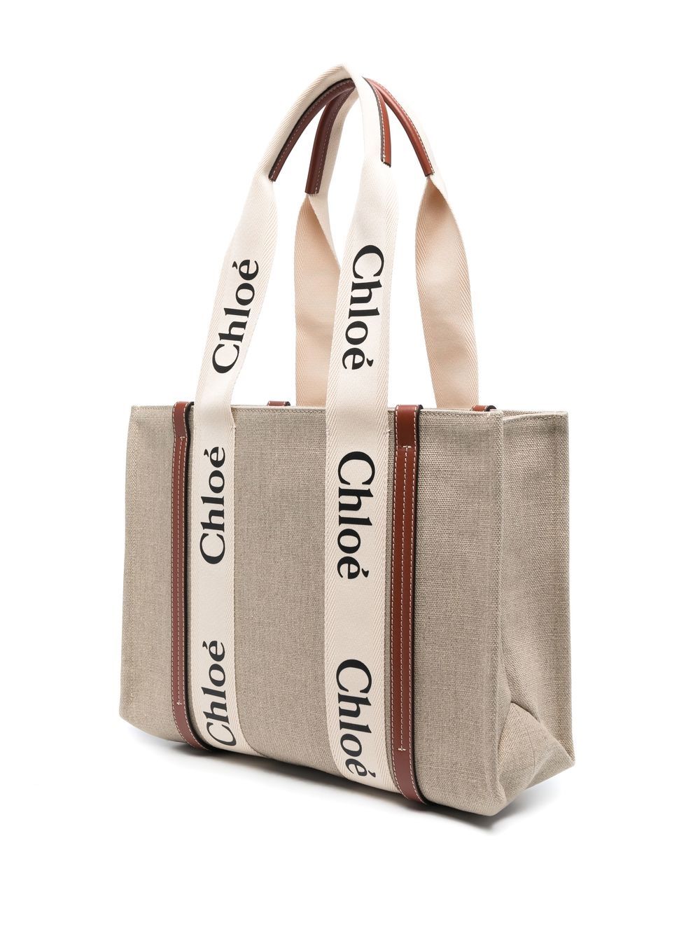 Chloé Woody canvas medium tote bag Chloé