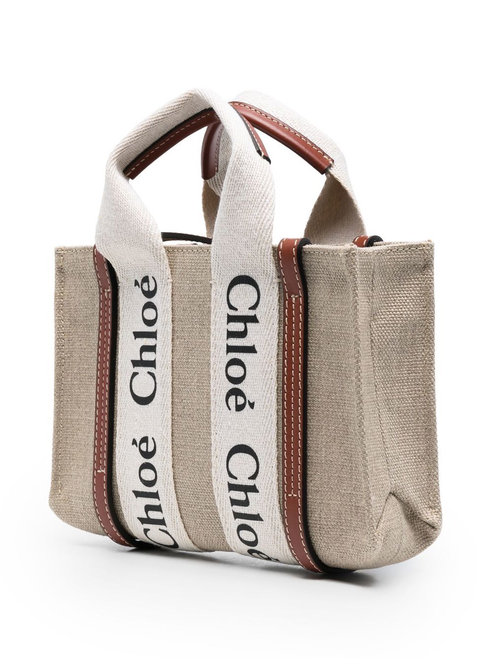 Chloé Woody small linen tote bag Chloé
