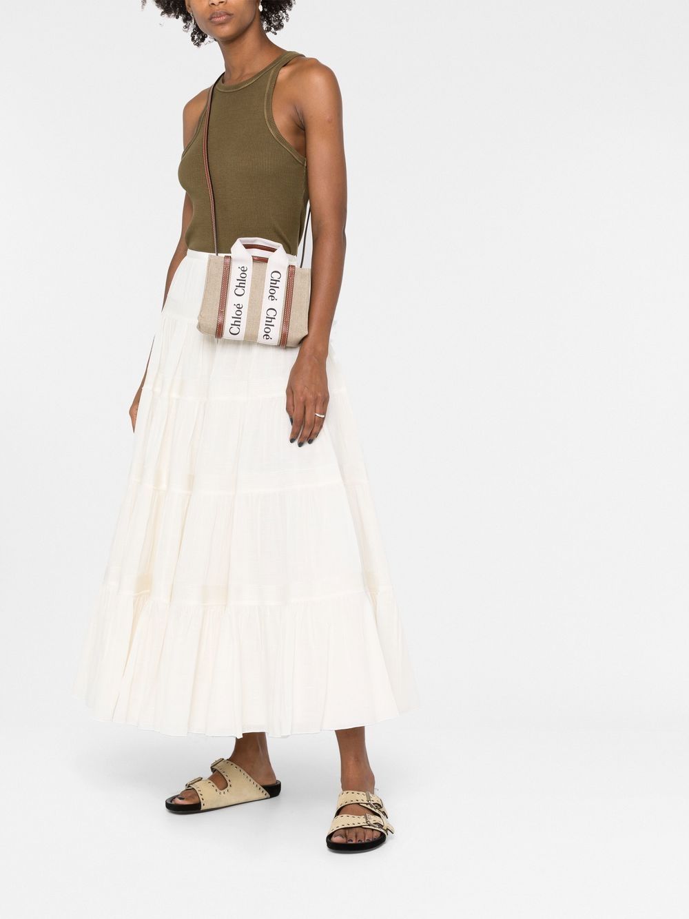 Chloé Woody small linen tote bag Chloé