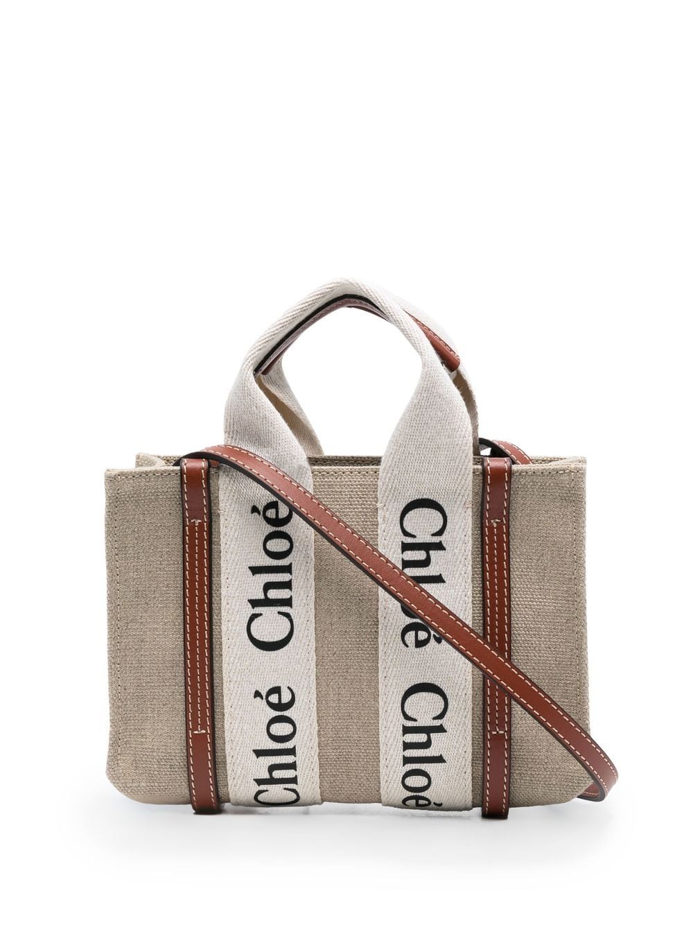 Chloé Woody small linen tote bag Chloé