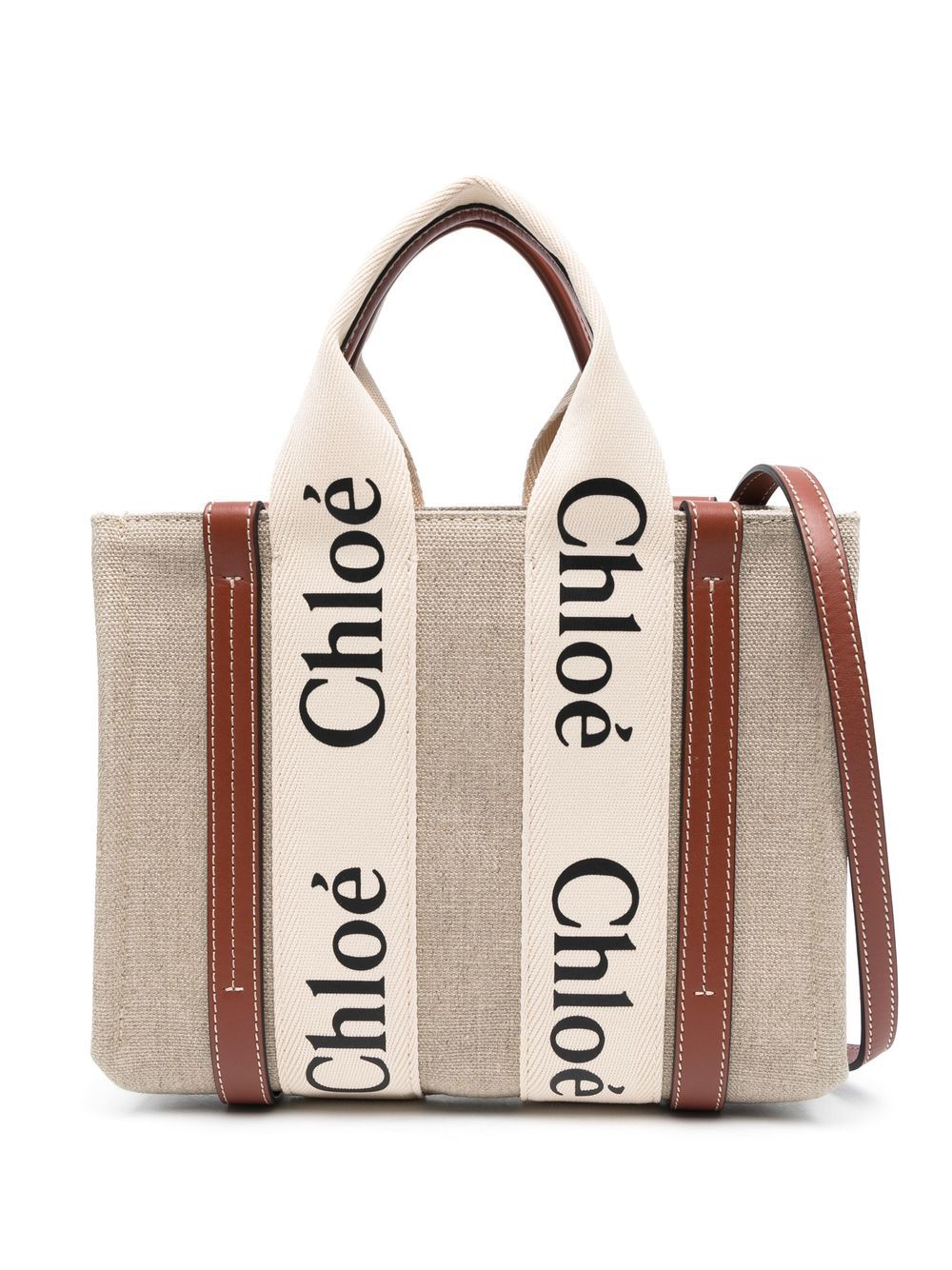 Chloé Woody small canvas tote bag Chloé