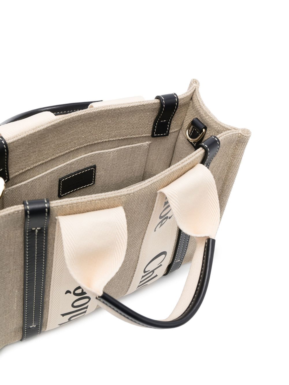 Chloé Woody mini linen tote bag Chloé