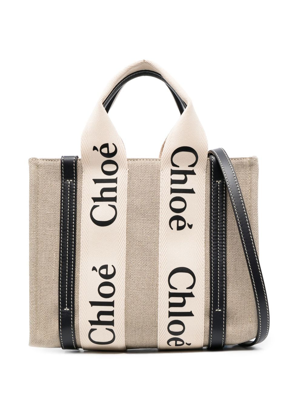 Chloé Woody mini linen tote bag Chloé