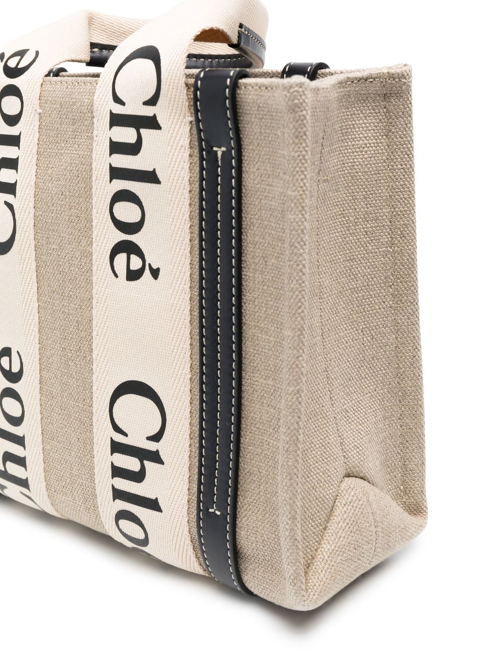 Chloé Woody mini linen tote bag Chloé