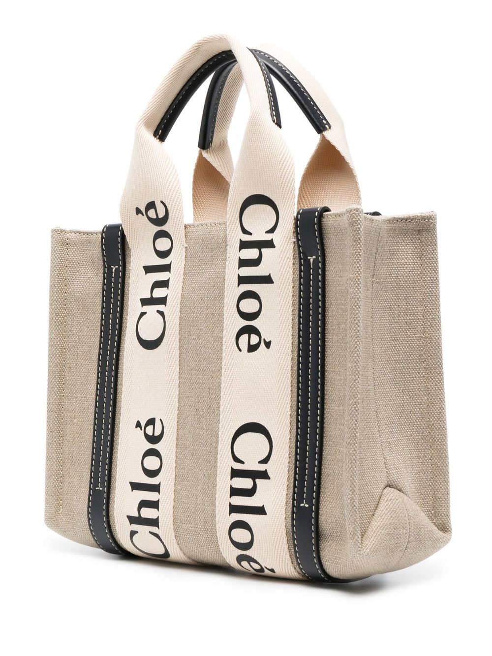 Chloé Woody mini linen tote bag Chloé