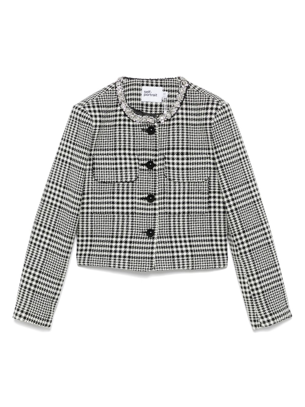 Self-Portrait Houndstooth crop jacket Self-Portrait