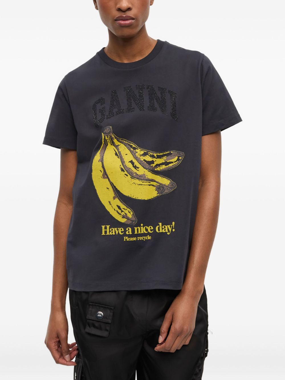 GANNI T-shirts and Polos Grey Ganni