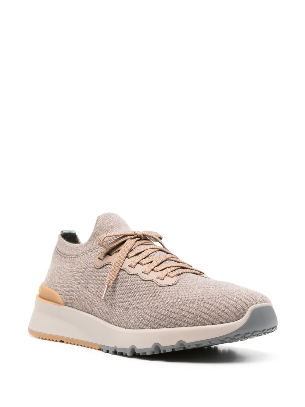 Brunello Cucinelli Runners in wool and semi-gloss calfskin Brunello Cucinelli