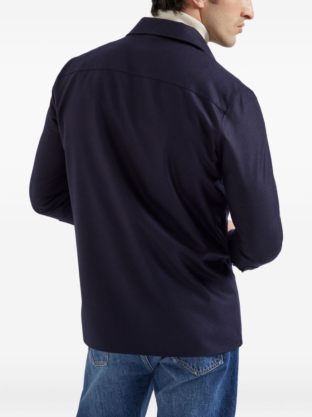 Brunello Cucinelli Virgin wool flannel overshirt with chest pockets Brunello Cucinelli