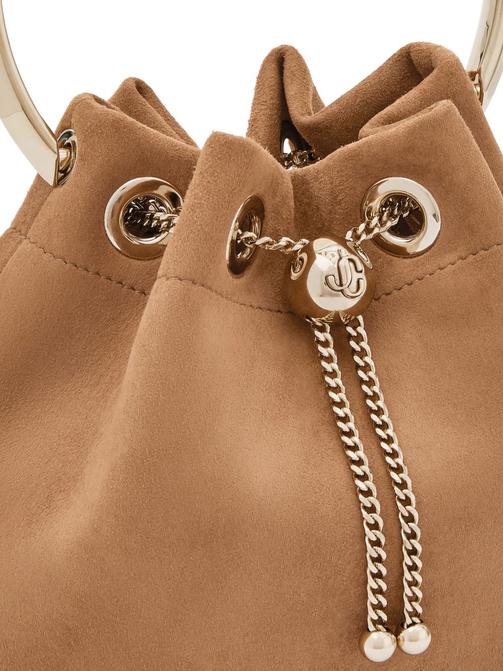 Jimmy Choo Toffee Suede Bag With Pearl Closure Jimmy Choo