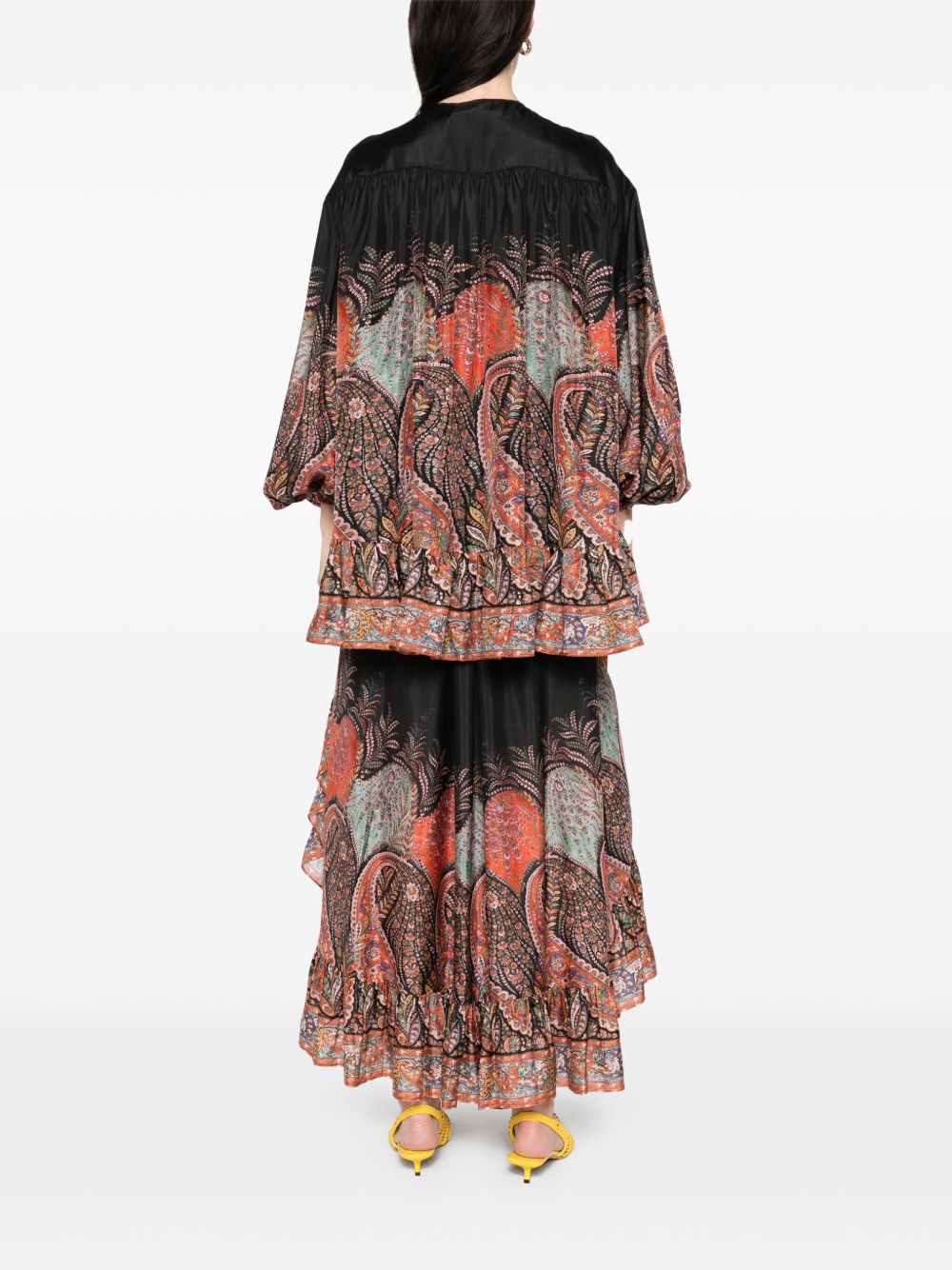 Zimmermann Rhiannon Ruffle Blouse with Puff Sleeves Zimmermann
