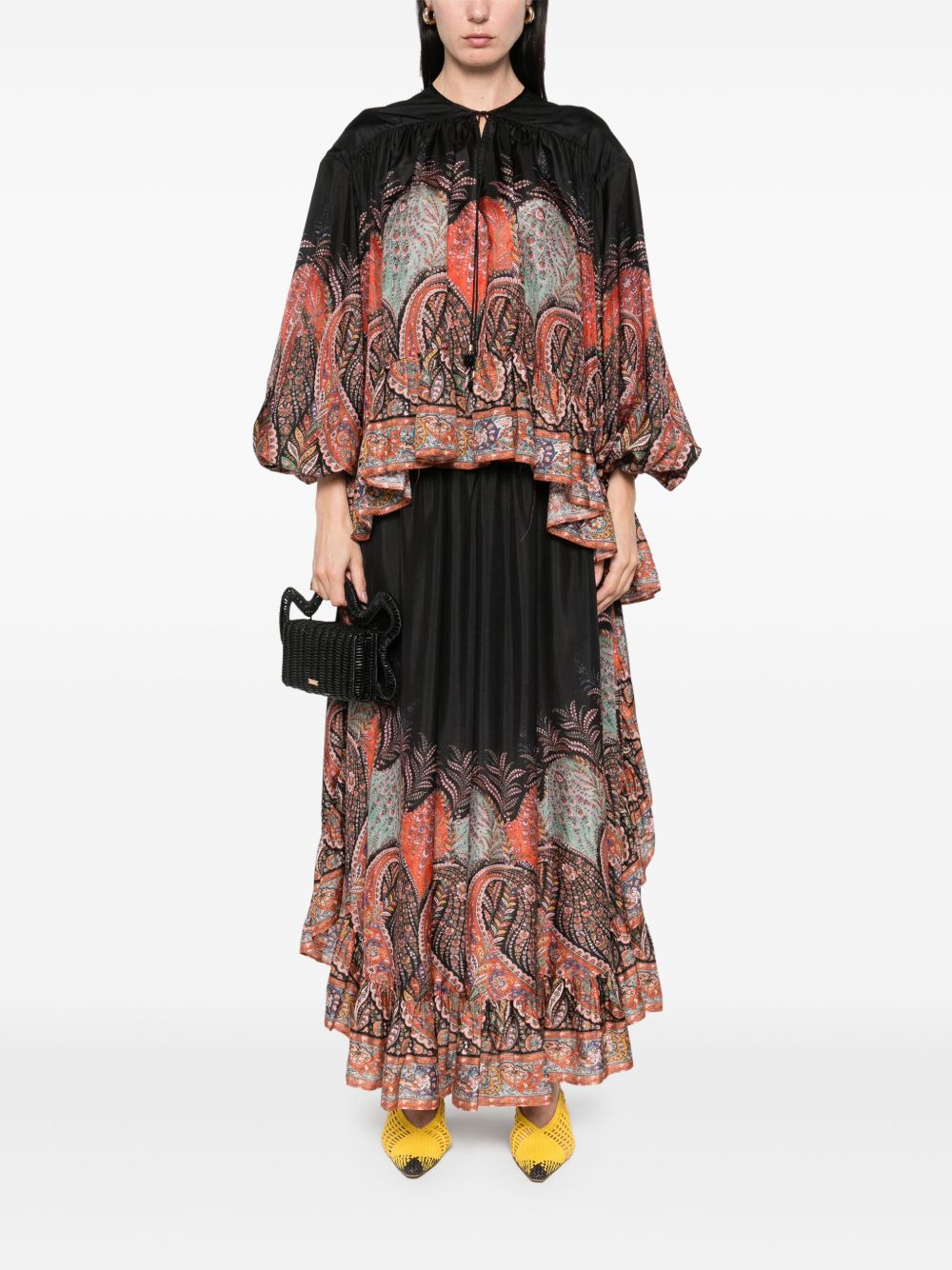 Zimmermann Rhiannon Ruffle Blouse with Puff Sleeves Zimmermann
