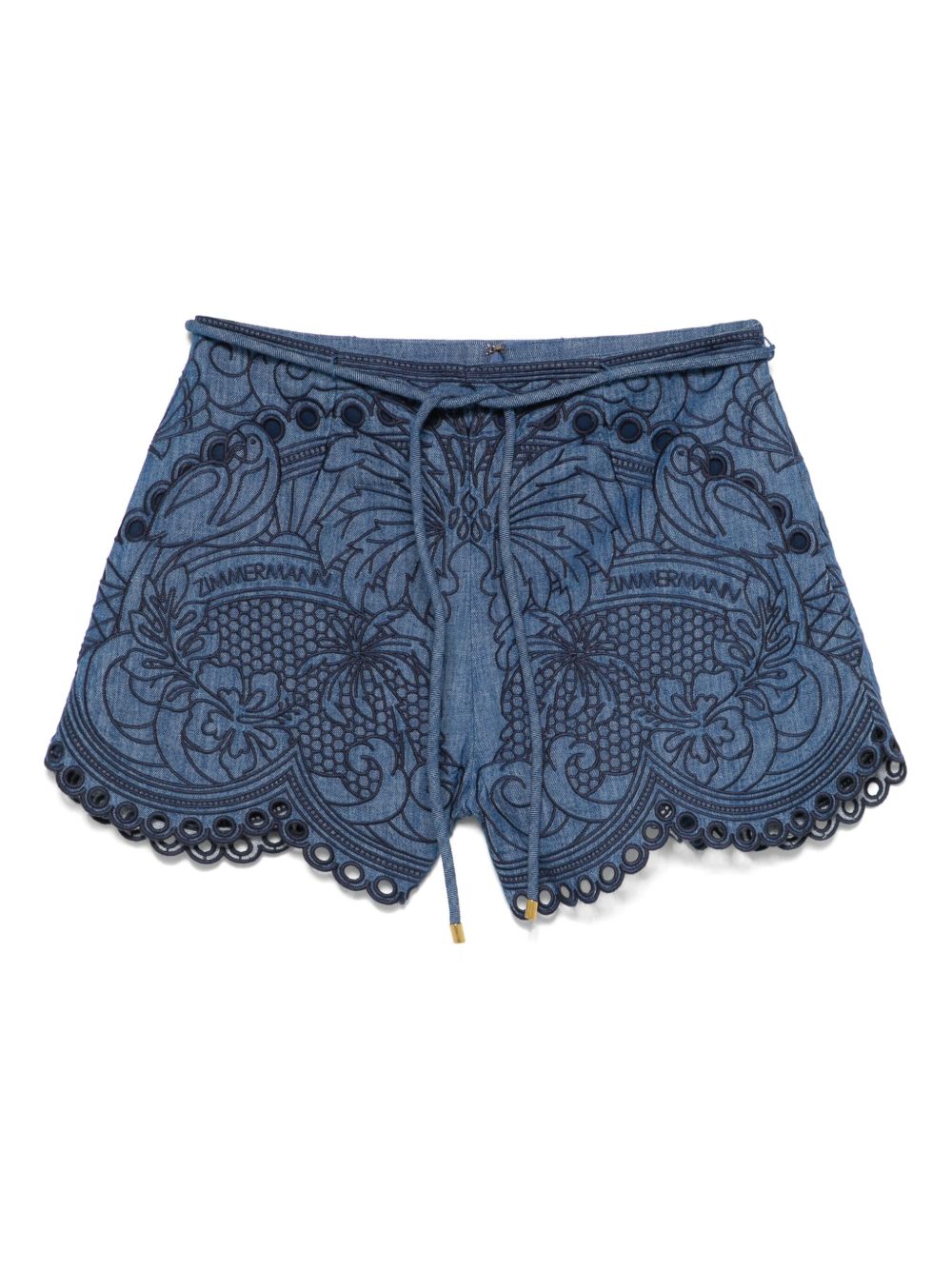 Zimmermann Coco embroidered denim shorts Zimmermann