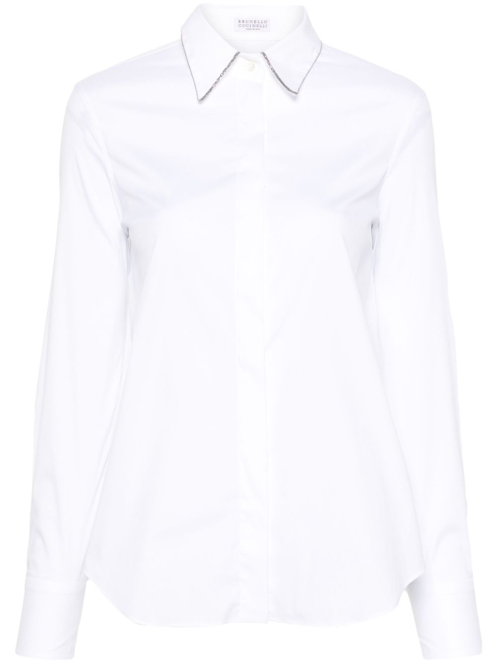 Brunello Cucinelli Monili-chain poplin shirt Brunello Cucinelli