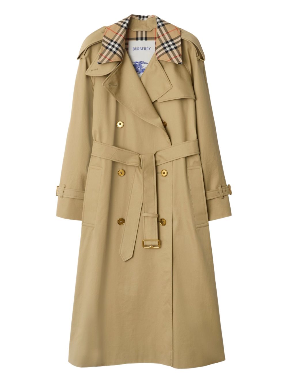 Burberry Castleford Medium Trench Coat with Check Collar Burberry