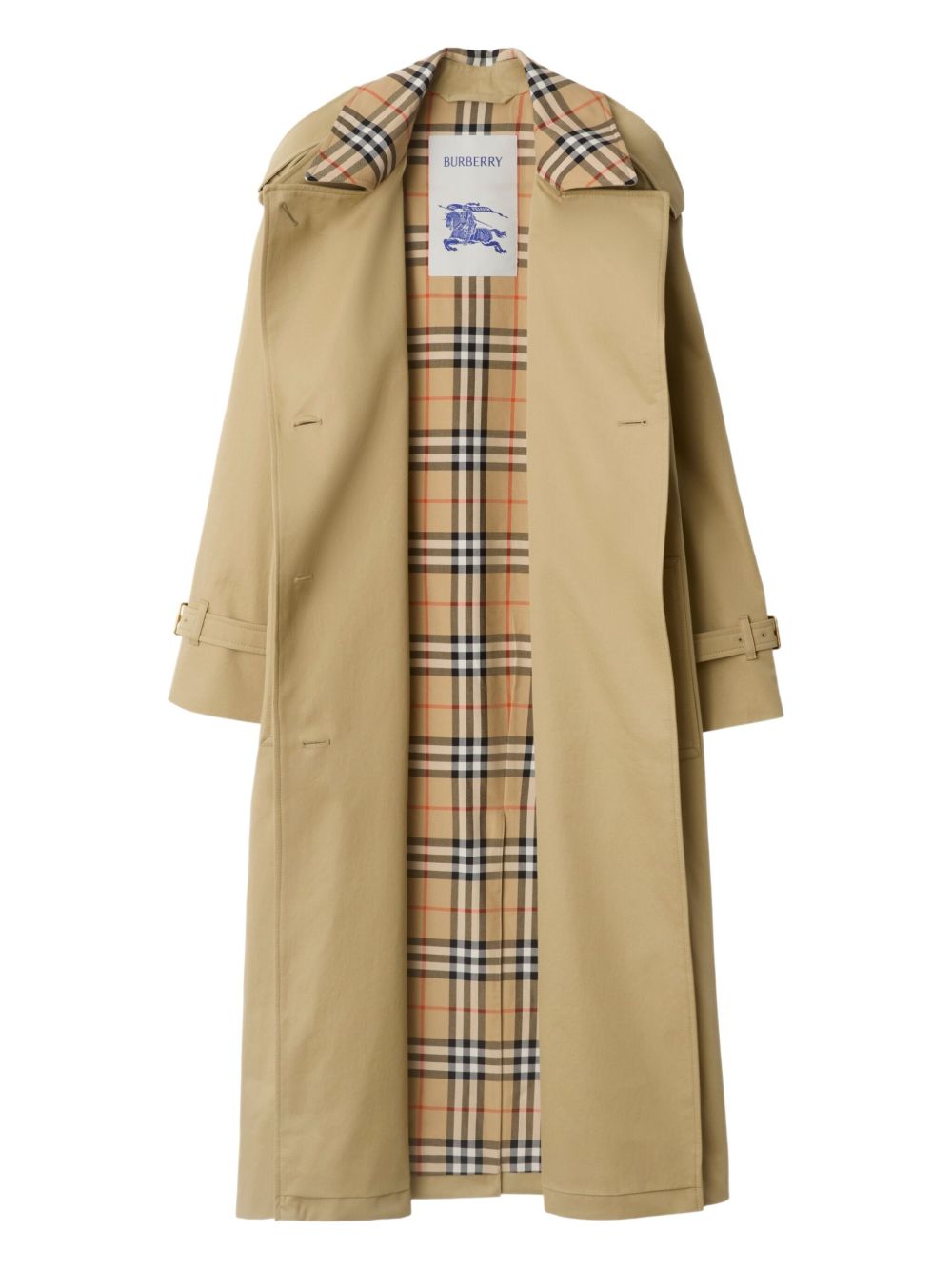 Burberry Castleford Medium Trench Coat with Check Collar Burberry