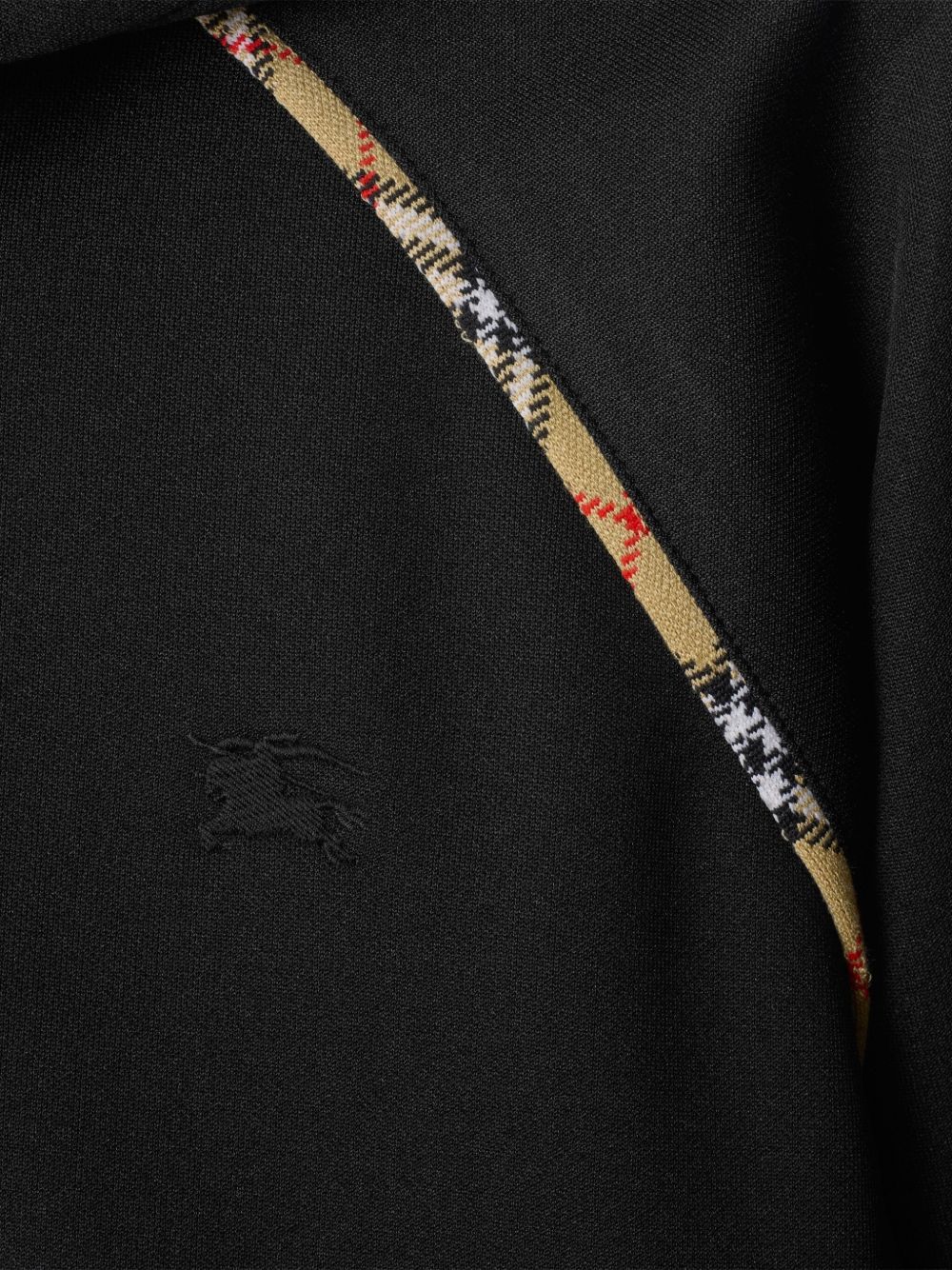 Burberry Cotton blend zip-up hoodie with check trim Burberry