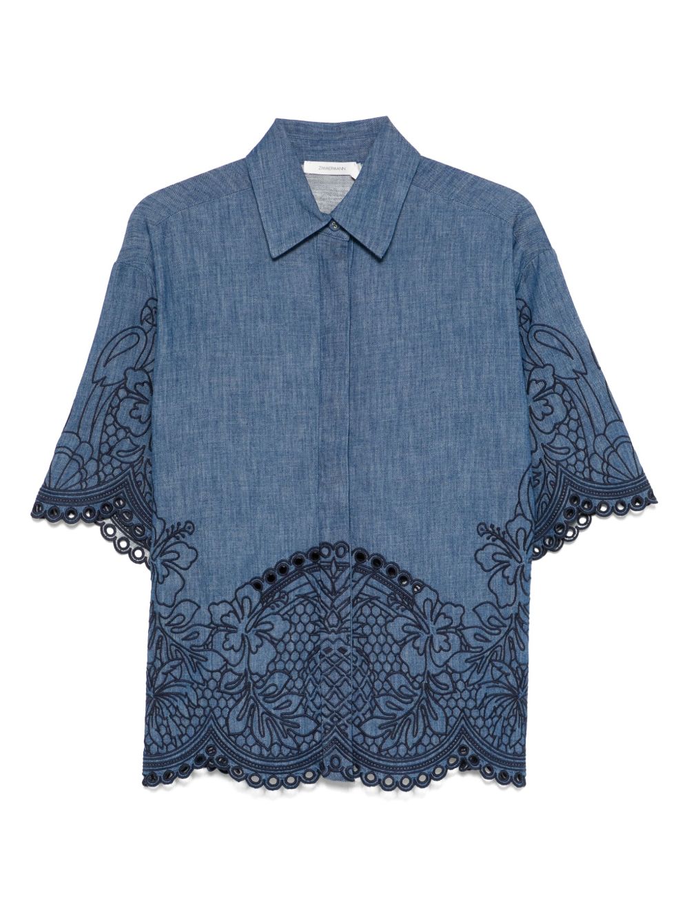 Zimmermann Coco Embroidered Denim Shirt Zimmermann