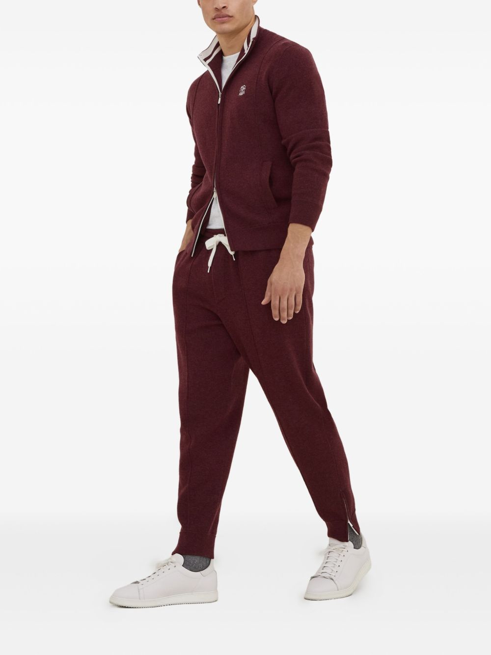 Brunello Cucinelli Cotton jersey crew neck T-shirt with logo and faux-layering Brunello Cucinelli