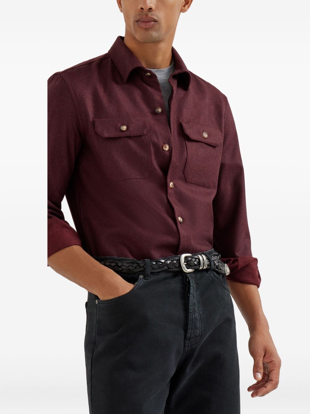 Brunello Cucinelli Crew neck T-shirt in cotton jersey with logo Brunello Cucinelli