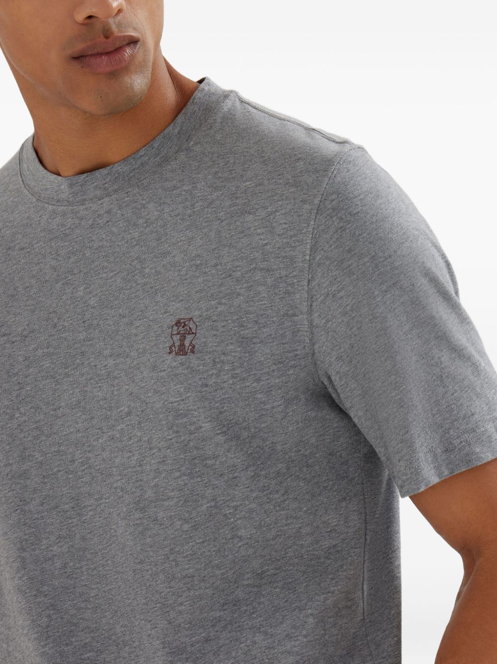 Brunello Cucinelli Crew neck T-shirt in cotton jersey with logo Brunello Cucinelli
