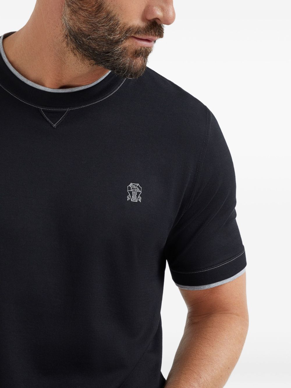 Brunello Cucinelli Contrast-stitching T-shirt Brunello Cucinelli