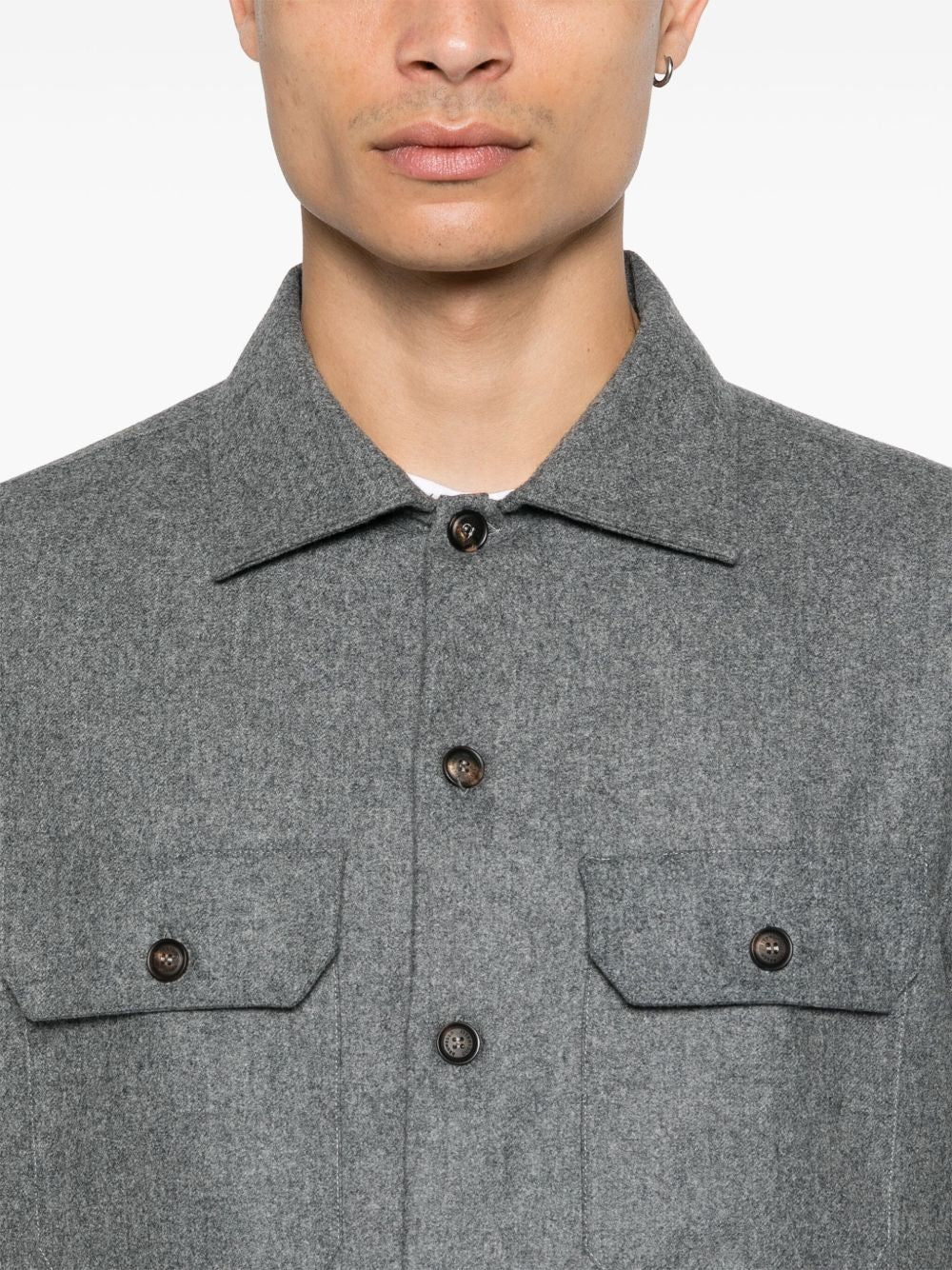 Brunello Cucinelli Shirts Grey Brunello Cucinelli