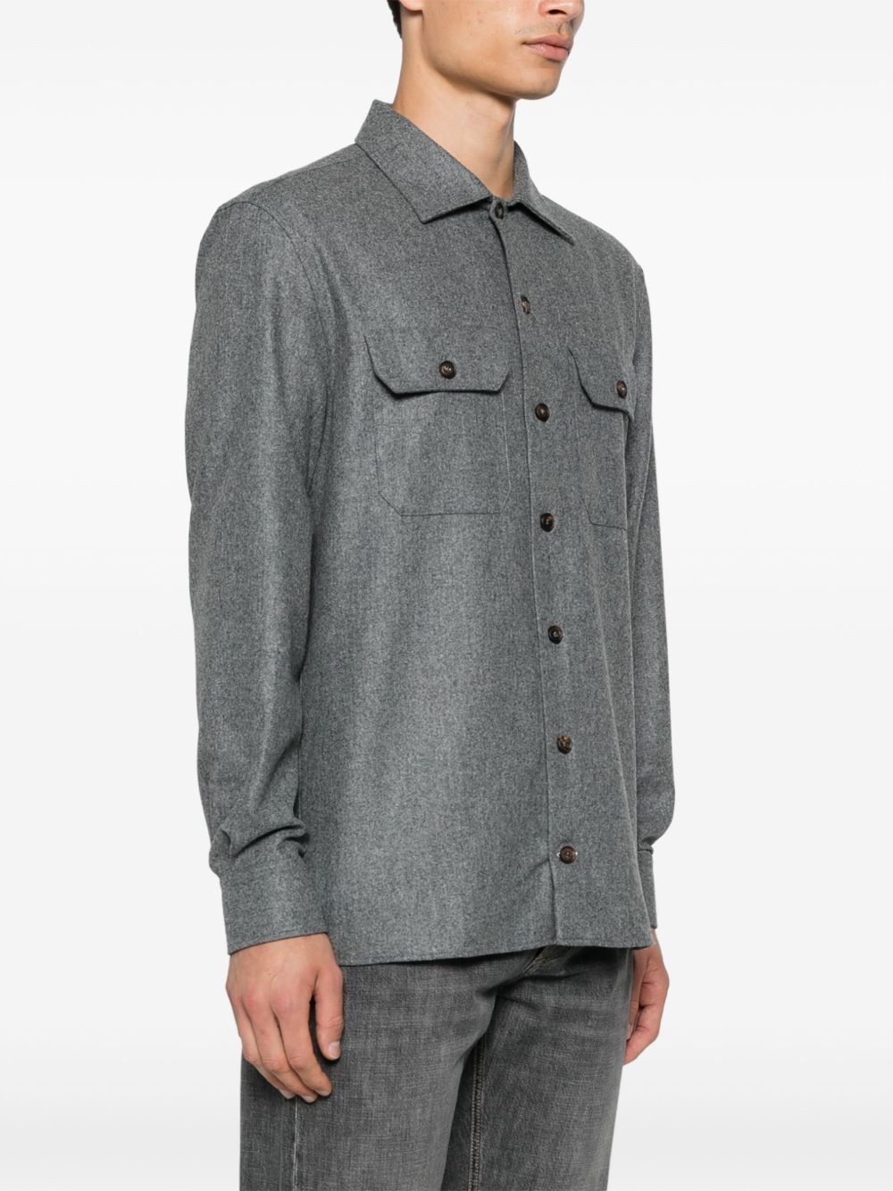 Brunello Cucinelli Shirts Grey Brunello Cucinelli
