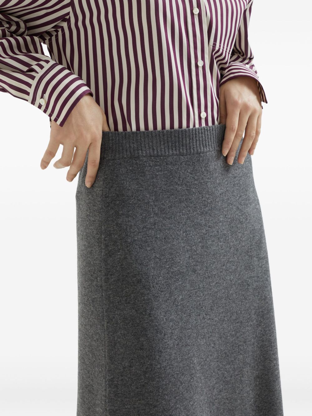Brunello Cucinelli Midi skirt in double cashmere knit Brunello Cucinelli