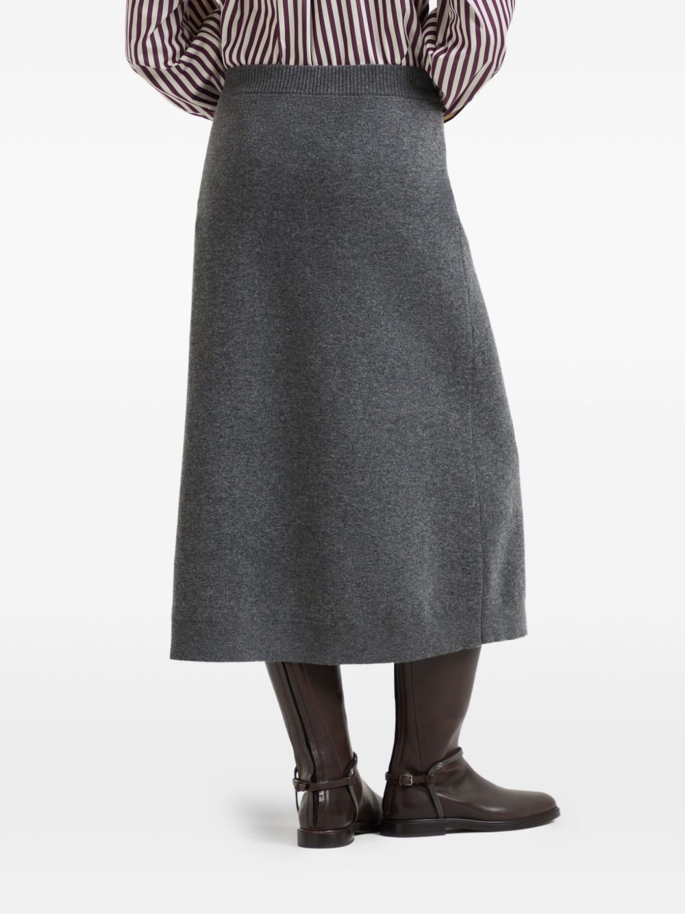 Brunello Cucinelli Midi skirt in double cashmere knit Brunello Cucinelli
