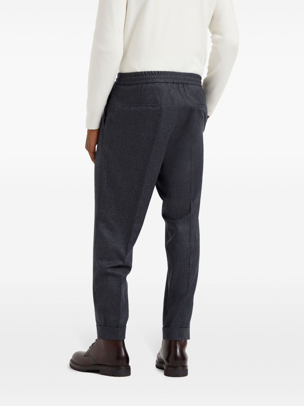 Brunello Cucinelli Drawstring-waistband wool tapered trousers Brunello Cucinelli
