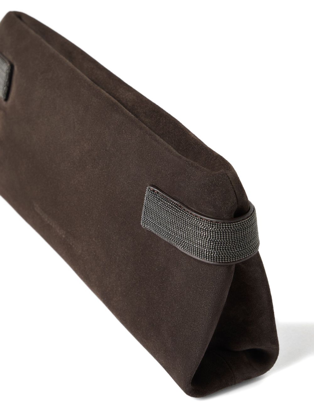 Brunello Cucinelli Essence pouch bag in suede with precious bands Brunello Cucinelli