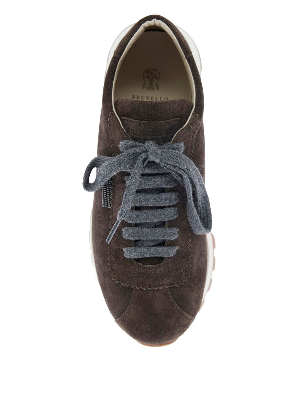 Brunello Cucinelli Suede runners with shiny tab Brunello Cucinelli